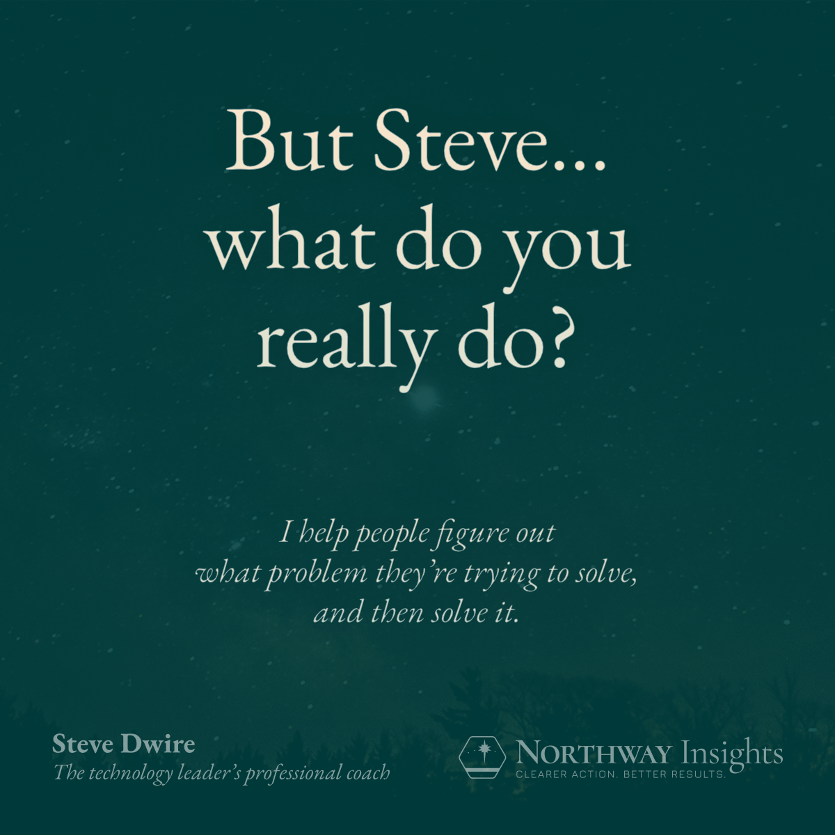 But Steve, what do you really do?