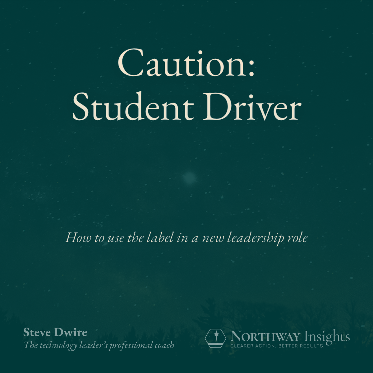 Caution: Student Driver (How to use the label in a new leadership role)