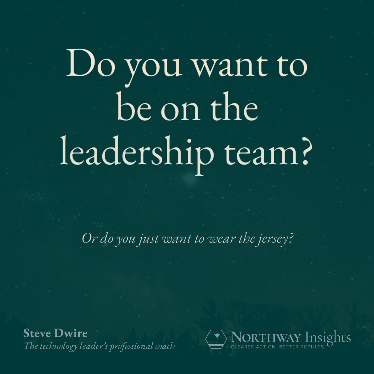 Do you want to be on the leadership team? (Or do you just want to wear the jersey?)