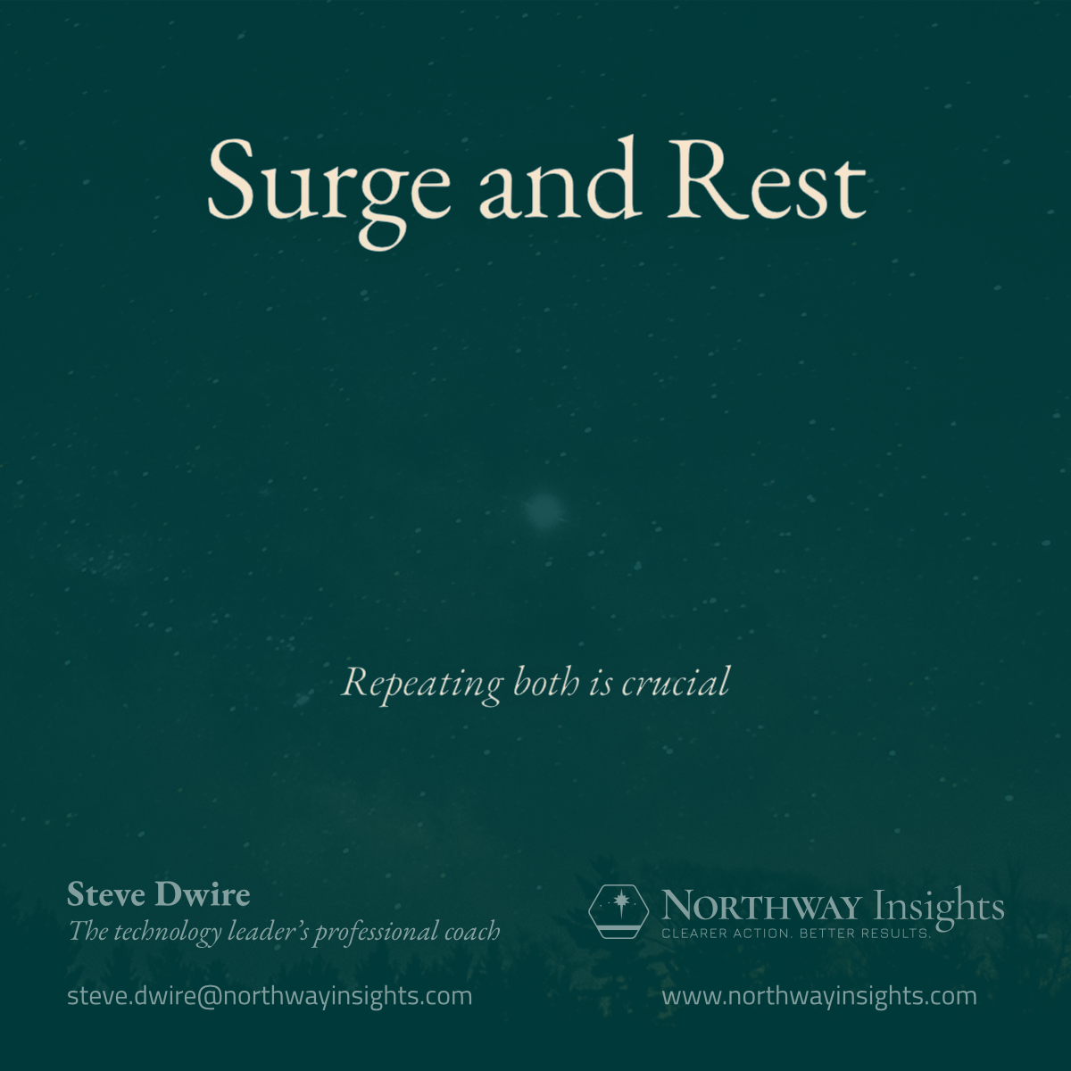 Surge and Rest (Repeating both is crucial)