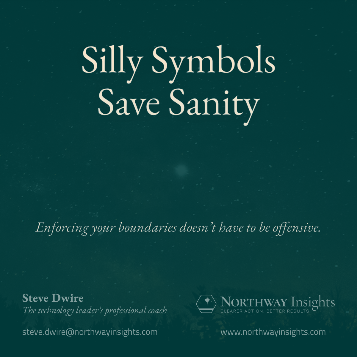 Silly Symbols Save Sanity